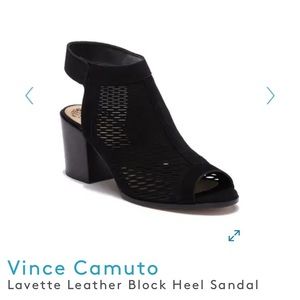 Vince Camuto Lavette Leather Block Heel Sandal